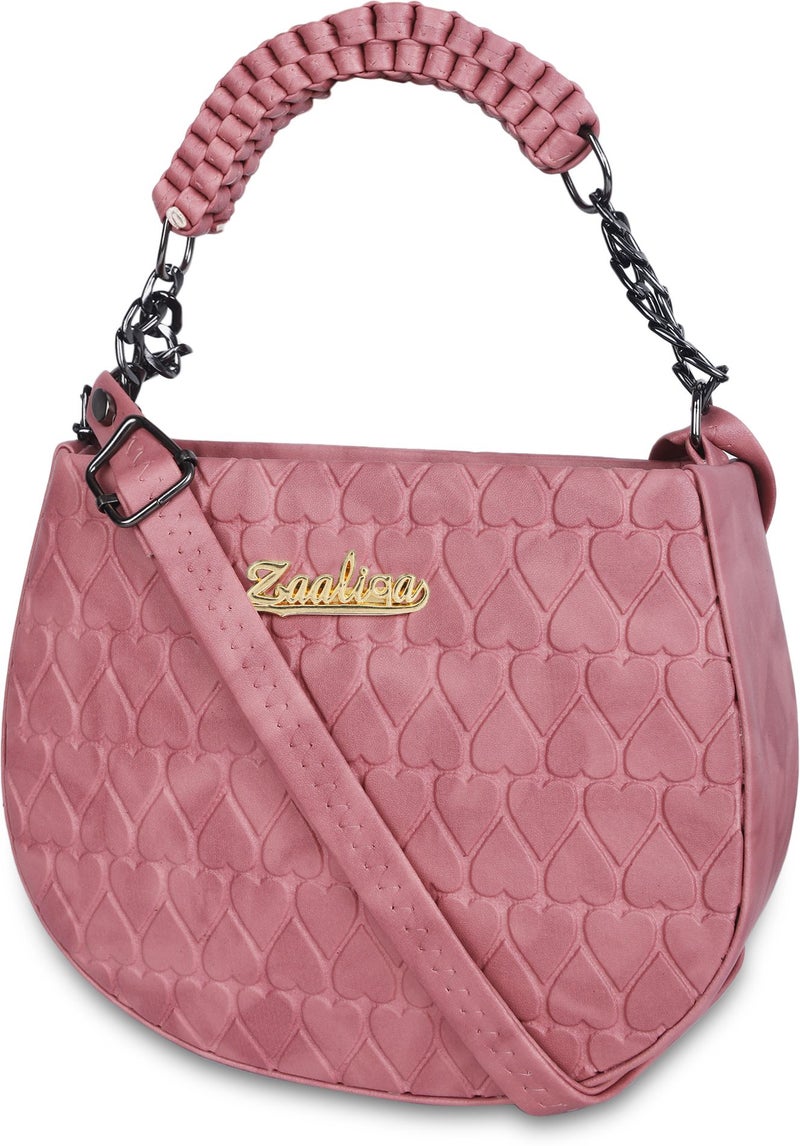 Osman Stylish Peach Heart Design Sling Bag for Girls - Image 3